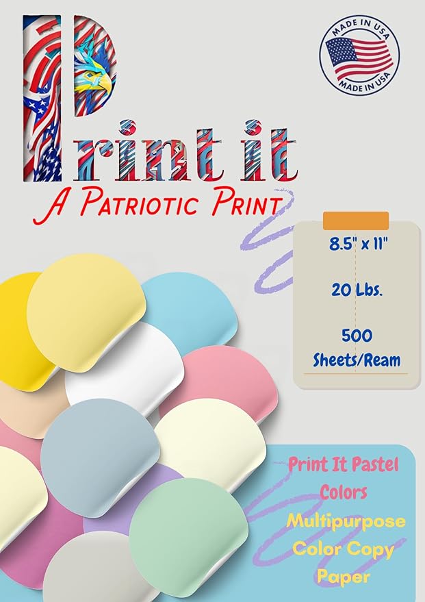 Printit Colors Multipurpose Paper, 20 lbs., 8.5" x 11", 500 Sheets/Ream – - Image 2