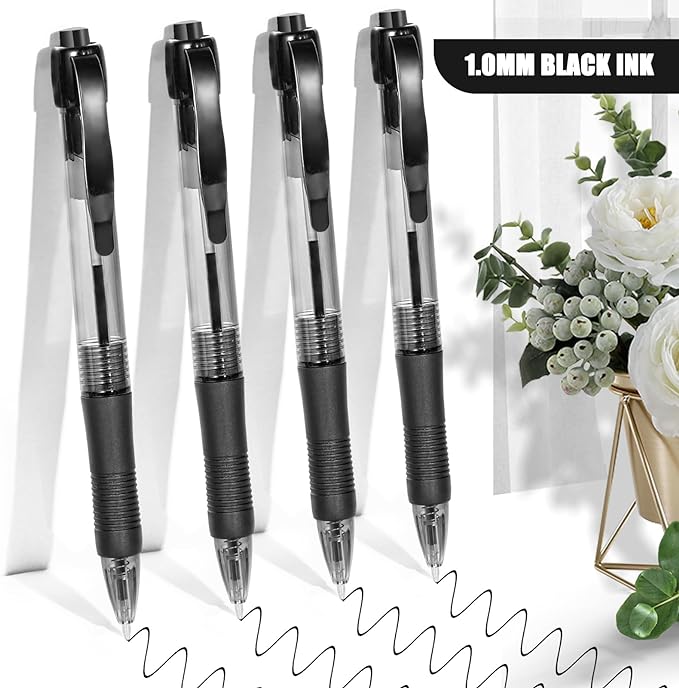 deegtran Pens Bulk, 100 Pack No Bleed Black Ink Click Pens - Image 3