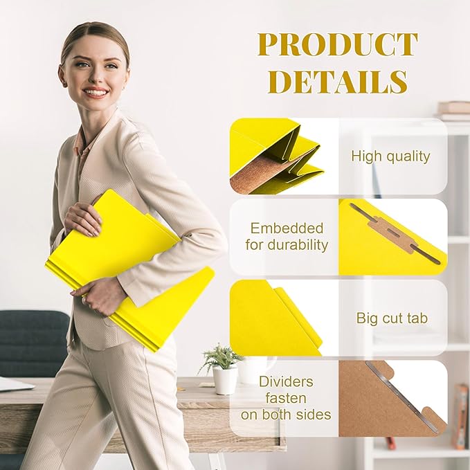 Skyygemm 60 Pcs Classification Folders Letter Size, 1 Divider Pressboard File - Image 3