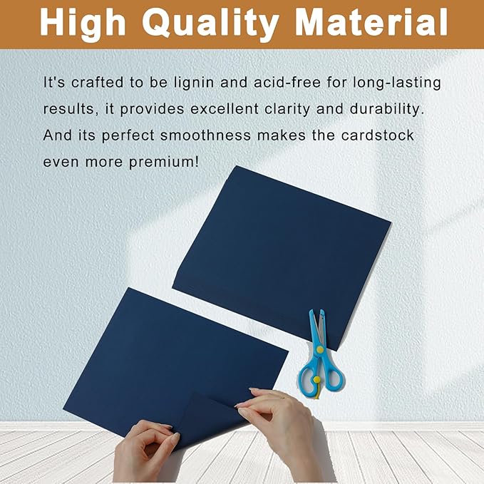 Silunkia 300 Sheets Navy Blue Cardstock 8.5 x 11 Crafts Paper, 75lb Heavyweight - Image 4