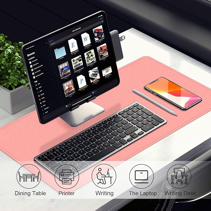 Desk Pad Protector, Leather & Suede Desk Mat, Non-Slip Desk Pad Mat, Large - Image 5