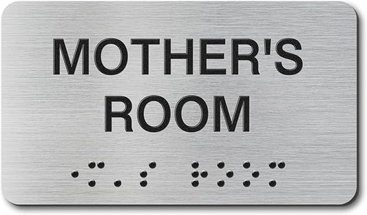 Mothers's Room Signs with Raised Text & Grade 2 Braille, Brushed by EliteSign
