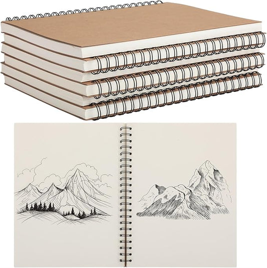 PerKoop 1 Pcs 8.5"x11" Spiral Sketch Pad A4 Large 100 Sheet Blank Notebook by PerKoop