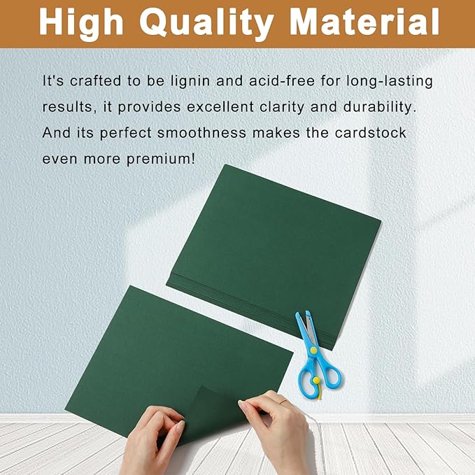 Silunkia 28 Sheets Dark Green Cardstock 8.5 x 11 Craft Paper, 92lb Heavyweight - Image 4