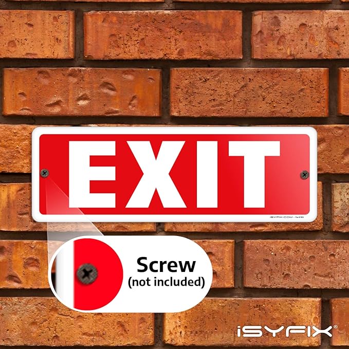 iSYFIX Exit Sign – 12 Pack 12x4 Inch – 100% Rust Free .040 Aluminum Signs - Image 7