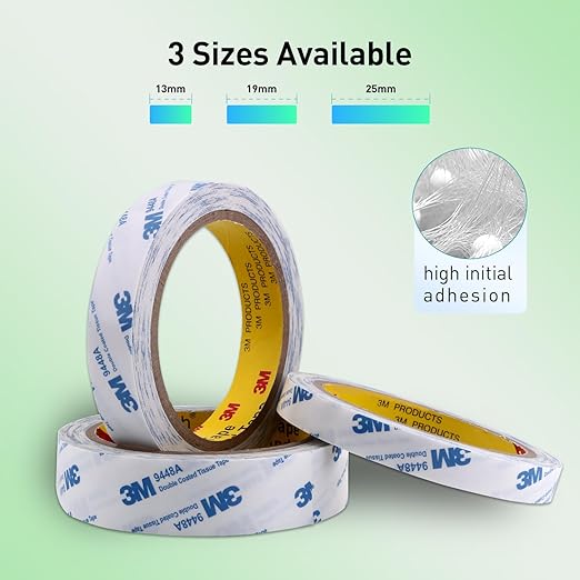 Double Sided Tape 9448A 3/4" x 33Ft Pack of 2 Made of 3M Super Sticky Adhesive - Image 2