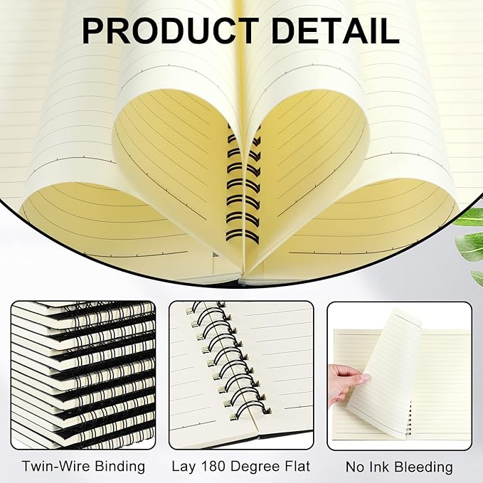 Yahenda 36 Pcs Spiral Notebook Bulk A5 Journal Lined 8.3'' x 5.5'' Writing - Image 3