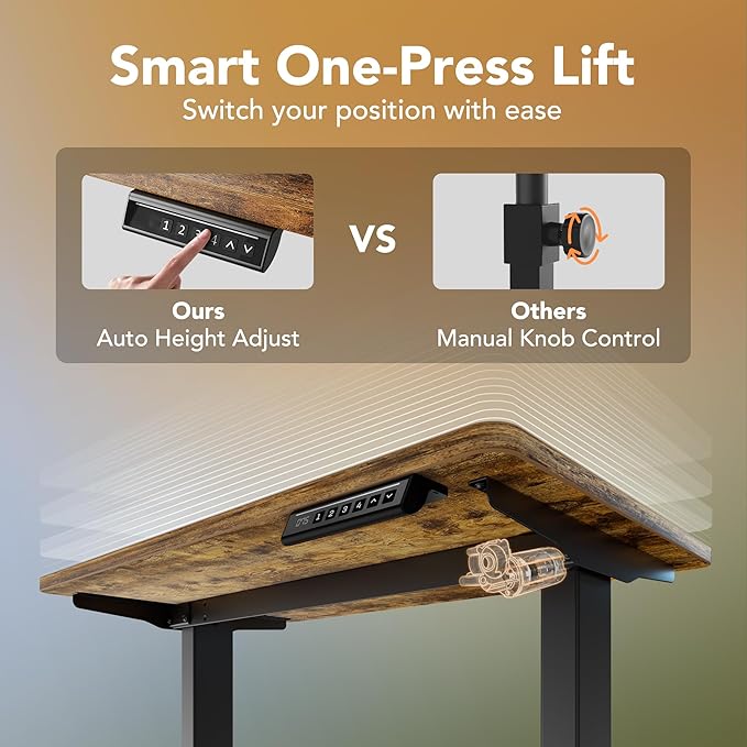 HUANUO 63 x 28 inch Electric Standing Desk Adjustable Height, 4 Memory Height - Image 6