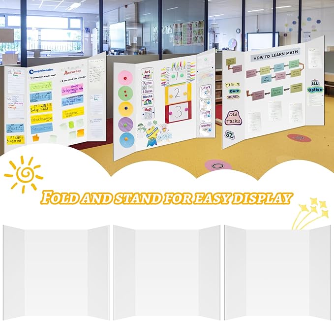 20 Pack Trifold Poster Board, School Projects, Graduation Party, Event Displays - Image 3