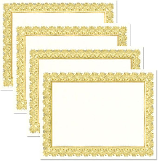 Elite Gold & White Parchment Certificate Papers by Fine+Stationery