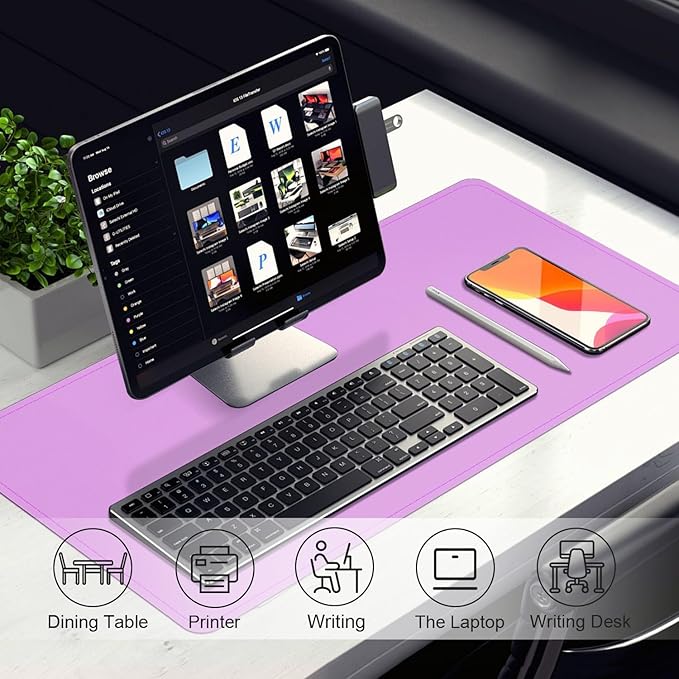 Leather Desk Pad Protector, Desk Mat, Large Mouse Pad, Non-Slip Desk Blotter - Image 5