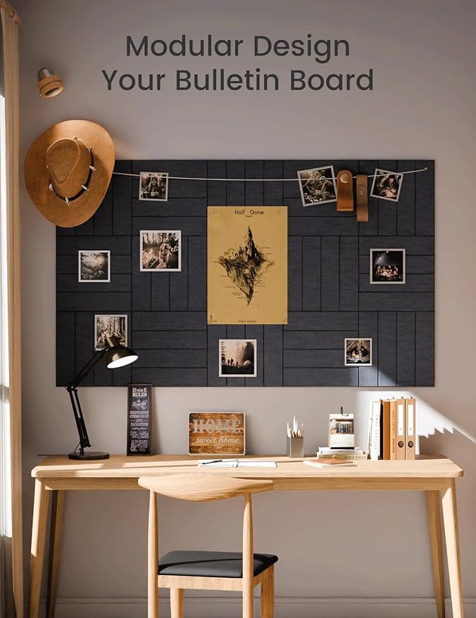 Fluxynara Felt Bulletin Board Tiles Large 48" x 36" Cork Board Alternative-12 - Image 5