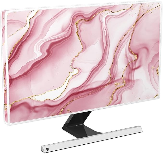 Baocicco Gold Pink Marble Waterproof TV Display Screen Cover 32 Inch TV by Baocicco