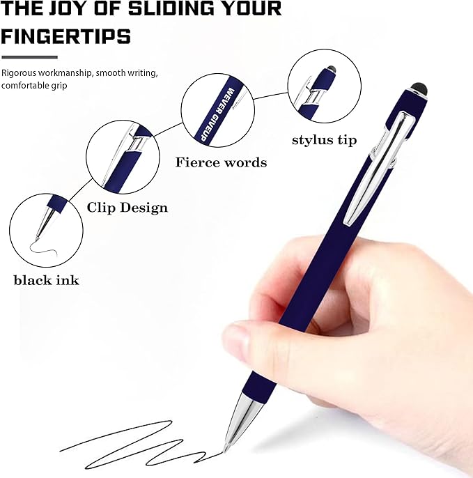 CRME 10pcs Inspirational Retractable Pen Funny School Supplies Pink Pens Black - Image 4