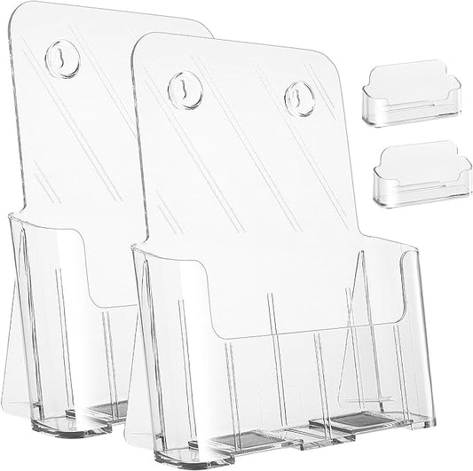 Argvey Acrylic Brochure Holder 8.5 x 11 inches, 2 Pack Clear Brochure Display by Argvey