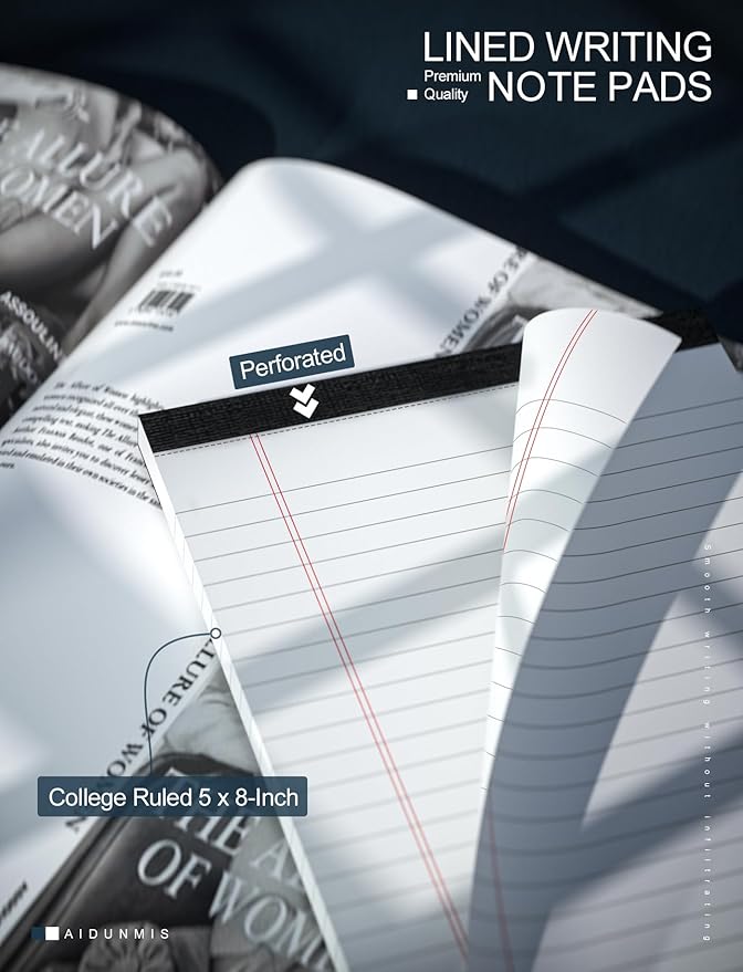 12 Pack Note Pads 5x8 Small Legal Pads White Notepads 5x8 Inch 80 GSM Paper Pads - Image 3