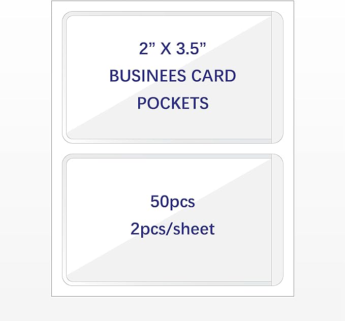 Clear Adhesive Business Card Pocket swith Side Open by IMAGAME