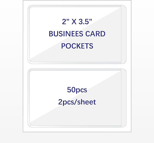 Clear Adhesive Business Card Pocket swith Side Open by IMAGAME