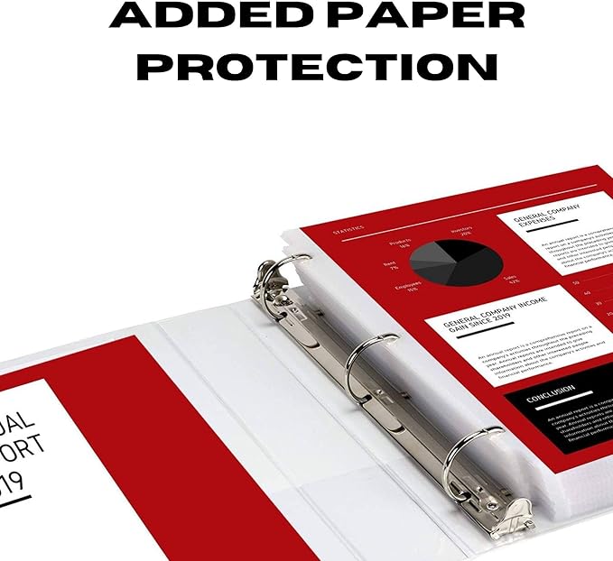 3 Inch 3 Ring Binder, Heavy Duty D-Ring, Holds 725 Sheets, Customizable Clear - Image 5