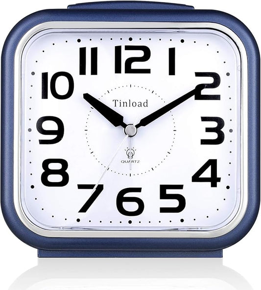 Tinload 5.5" Large Analog Alarm Clock Silent Non Ticking, Gentle Wake, Beep by Tinload