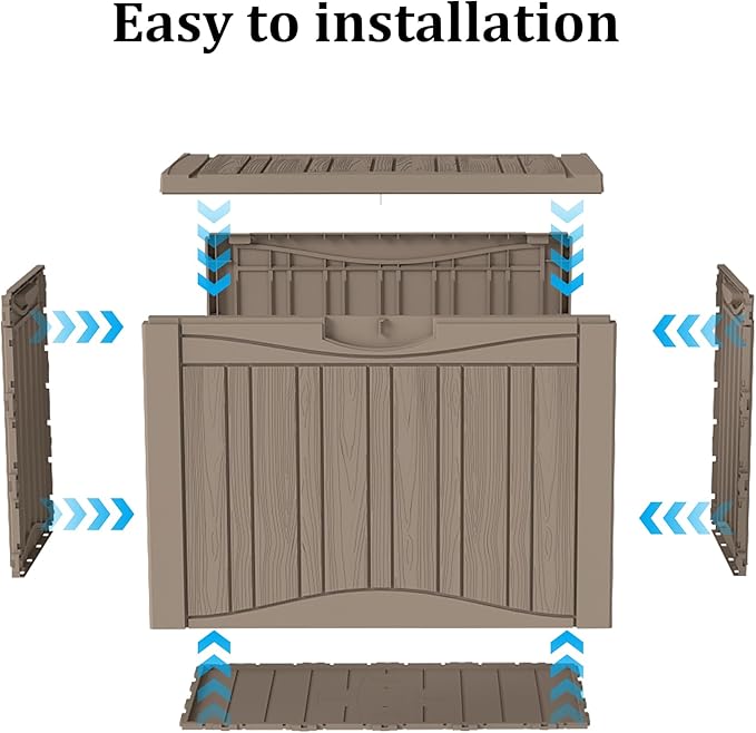 Yardgrace 50 Gallon Deck Box Plus, Outdoor Storage Box Lockable, Waterproof - Image 3