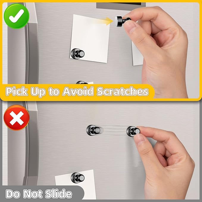 VNDUEEY 40Pcs Black Refrigerator Magnets Fridge Magnet, Strong Whiteboard - Image 4