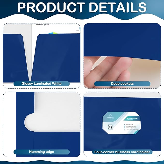 Yeaqee 100 Pack 2 Pockets Glossy Laminated Paper Folder First Day of School - Image 3