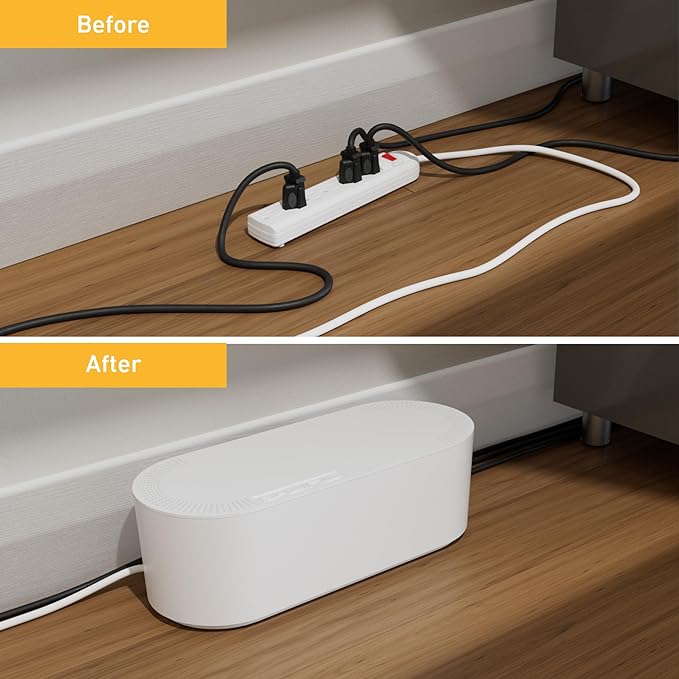 D-Line Cable Management Box, Power Strip Holder, Floor Outlet Hider, Desk Cord - Image 6