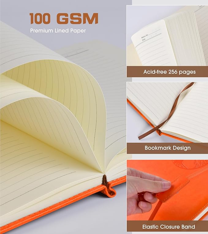 Biuwory Lined Journal Notebook for Women Men, 256 Pages B5 Large Hardcover - Image 4
