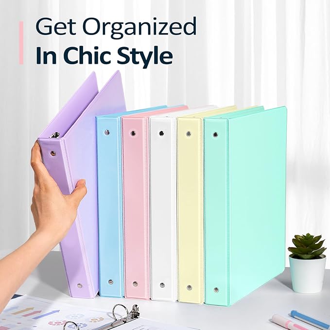 BinderX Extra Durable 3 Ring Binder, Round Ring 1 Inch Binders, Fits 175 Sheets - Image 7