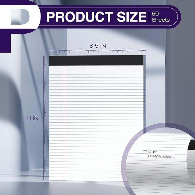 2 Pack Legal Pads 8.5 x 11 College Ruled Note Pads 8.5 x 11 Notepads 8.5 x 11 - Image 2