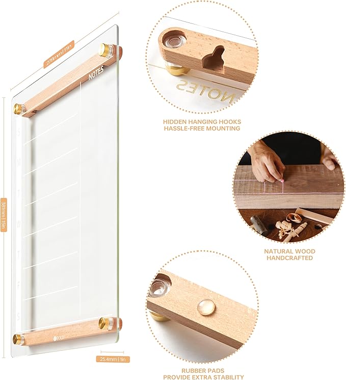 Clear Glass Weekly Dry Erase Calendar Whiteboard - Image 6