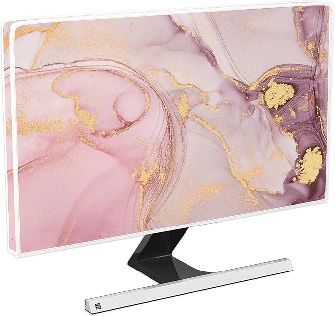 Baocicco Pink Gold Marble Computer Monitor Dust Cover 22, 25 Inch Decorative by Baocicco