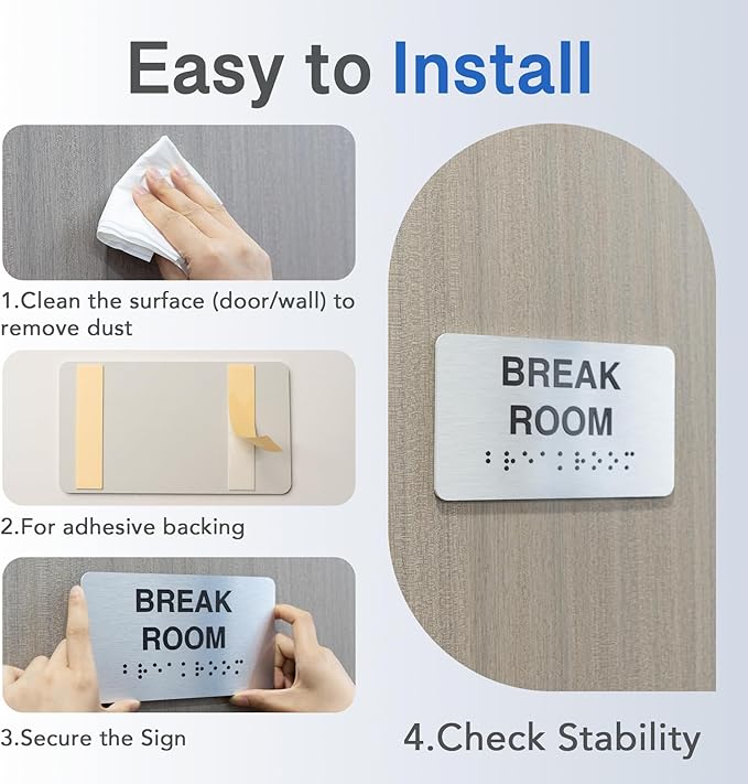 Mothers's Room Signs with Raised Text & Grade 2 Braille, Brushed - Image 5
