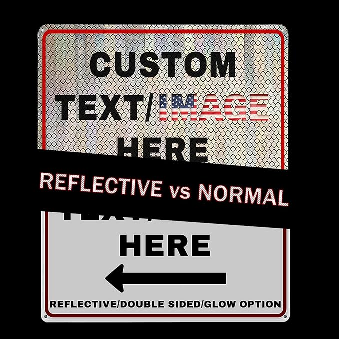 Custom Directional Arrow Sign, Glow in the Dark/Reflective Option, Customize - Image 3
