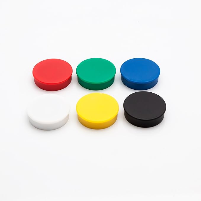 Bullseye Office 24 Round Red Fridge Magnets, Button Shaped, Small Colorful - Image 2