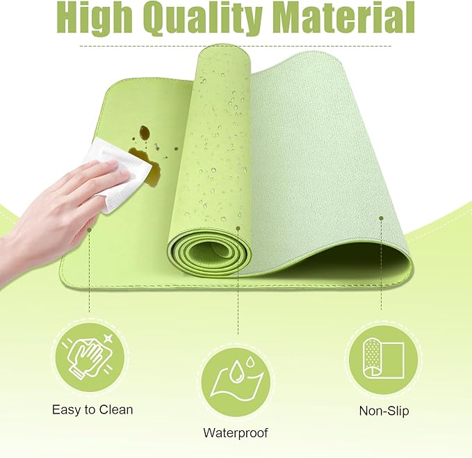 Leather & Suede Desk Pad Protector, Non-Slip Large Mouse Pad, Waterproof Desk - Image 3