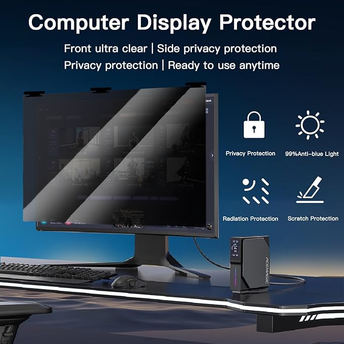 2 Pack Magnetic Hanging Computer Privacy Screen 22 Inch - Image 6