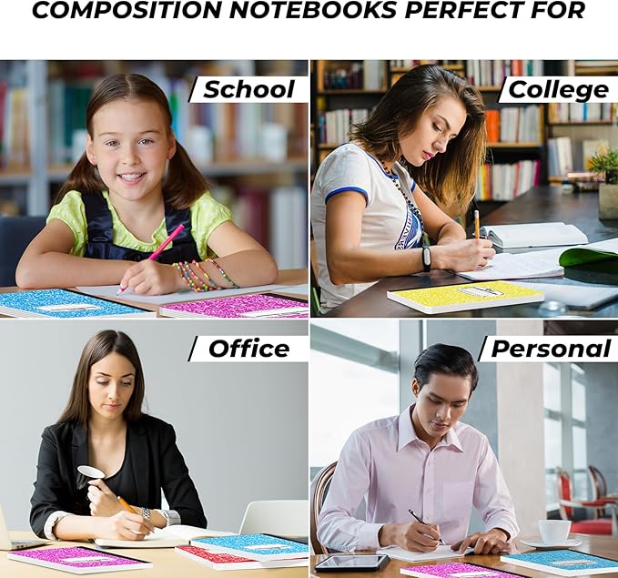 Rosmonde 50 Pack Bulk Composition Notebooks College Ruled, 200 Pages, 9-3/4 x - Image 6