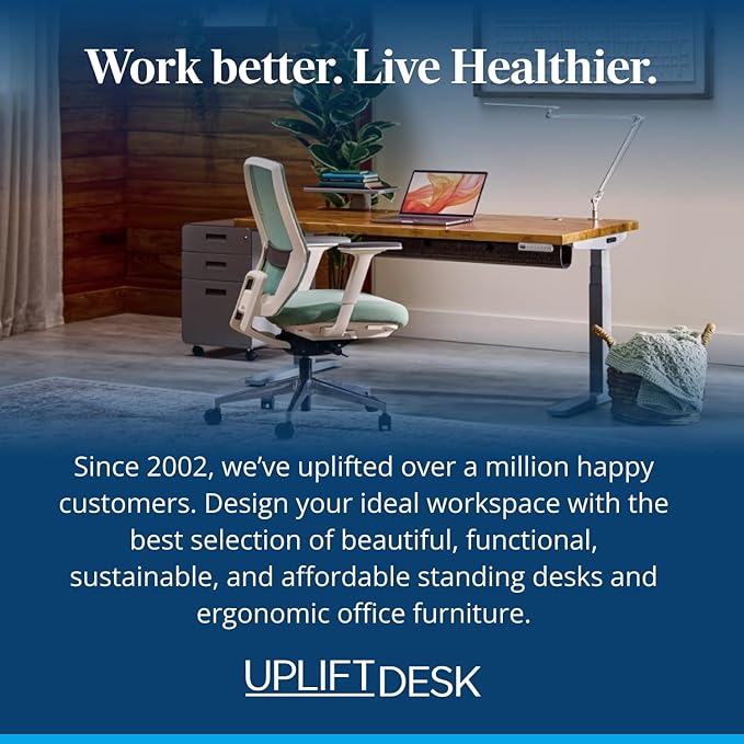 UPLIFTDESK V3 2-Leg Walnut Laminate Wood Standing Desk – Adjustable Height - Image 9