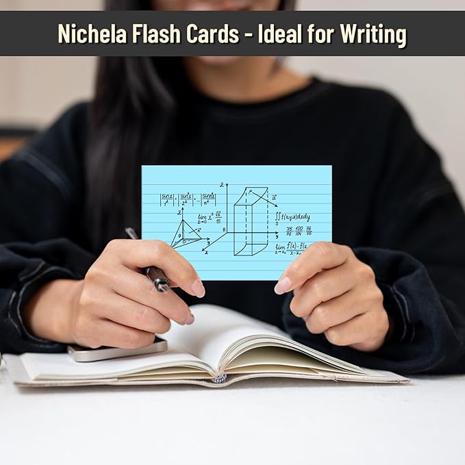 300 Count Index Cards 3 x 5 Inch Ruled Blue Index Cards, Flash Cards College - Image 5