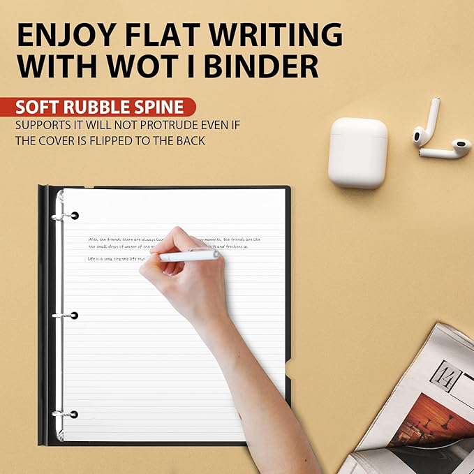 WOT I 1 Inch Telescoping 3 Ring Binder, Expandable Flexible Binder - Image 4