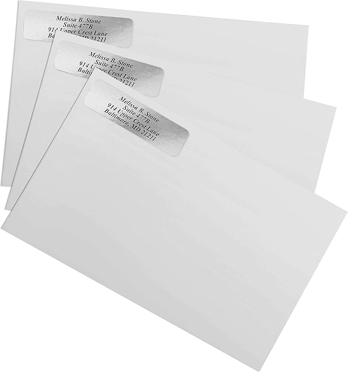 Silver Foil Personalized Return Address Labels Without Dispenser - Image 3