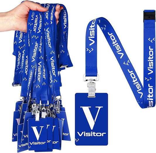 PerKoop 25 Pack Visitor Badge Lanyards Volunteer Badge Holder by PerKoop