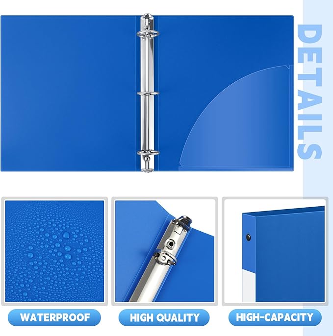 Henoyso 36 Pcs 3 Ring Binder 0.5 Inch Round Fits Letter Size 8.5'' x 11'' Paper - Image 4