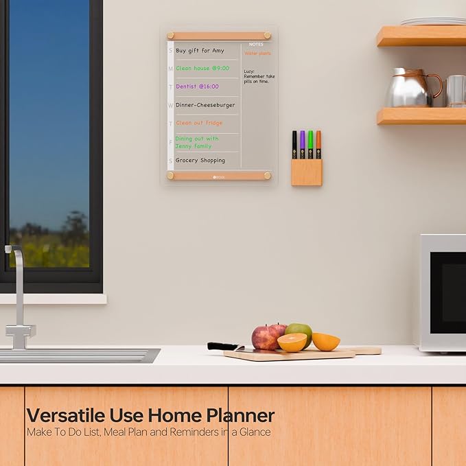 Clear Glass Weekly Dry Erase Calendar Whiteboard - Image 3
