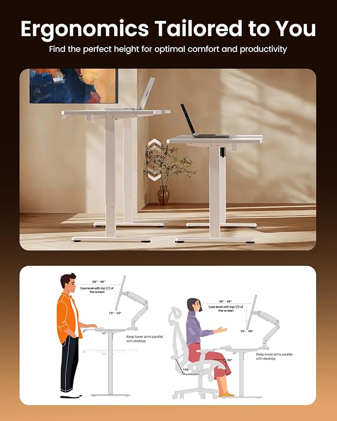 ErGear Height Adjustable Electric Standing Desk, 31.5 x 18.9 Inches Sit Stand - Image 7