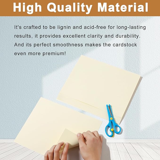 Silunkia 100 Sheets Cream Cardstock 8.5 x 11 Ivory Paper, 200gsm/75lb Off White - Image 4