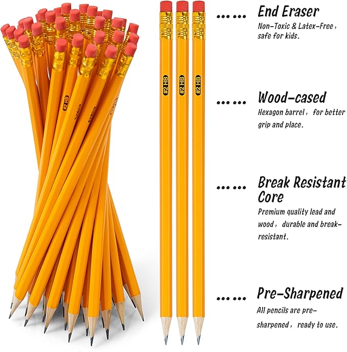 IKAYAS 400 Pack Yellow #2 HB Pencils - Image 2