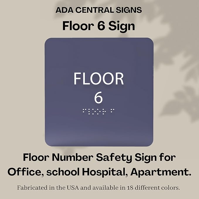 Black ADA Floor 6 Sign with Braille – Made from Durable Acrylic and Ready to - Image 6